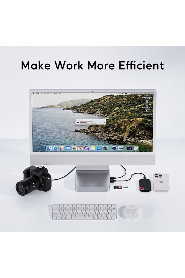PULWTOP USB C HUB for iMac 24 inch 2021, 7 in 1 USB Hub Adapter iMac Accessories with USBC 10Gbps 3* - 5