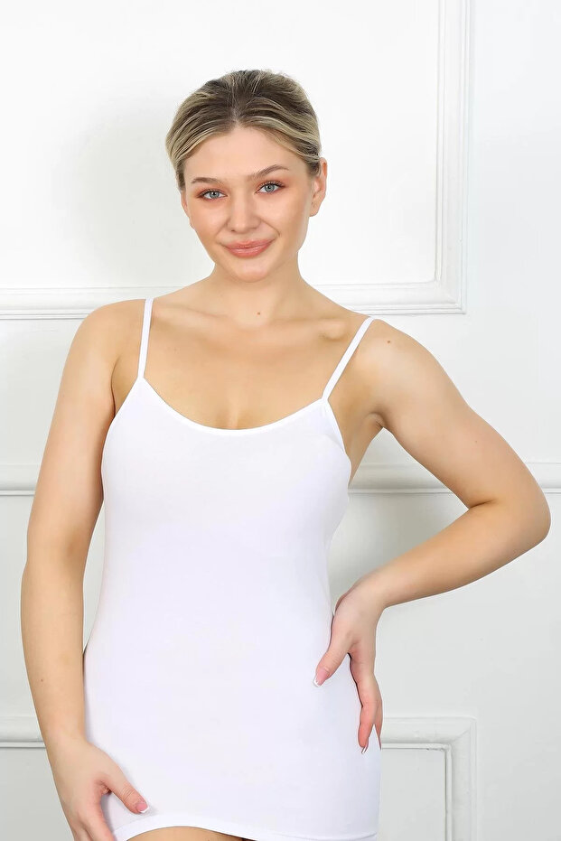 قميص بدون أكمام بحزام حبل أبيض - 1