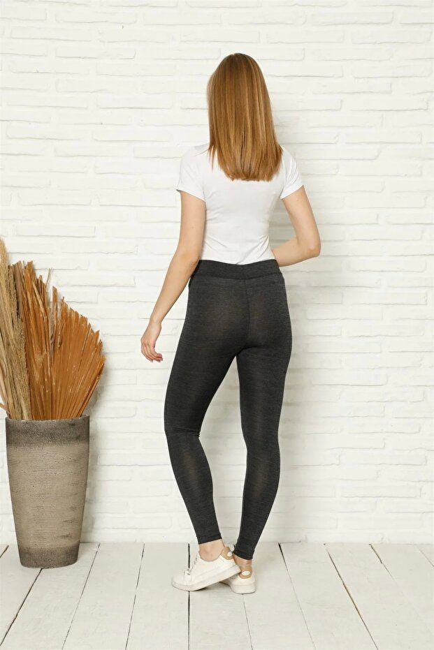 Combed Cotton Lycra Tights Anthracite - 3