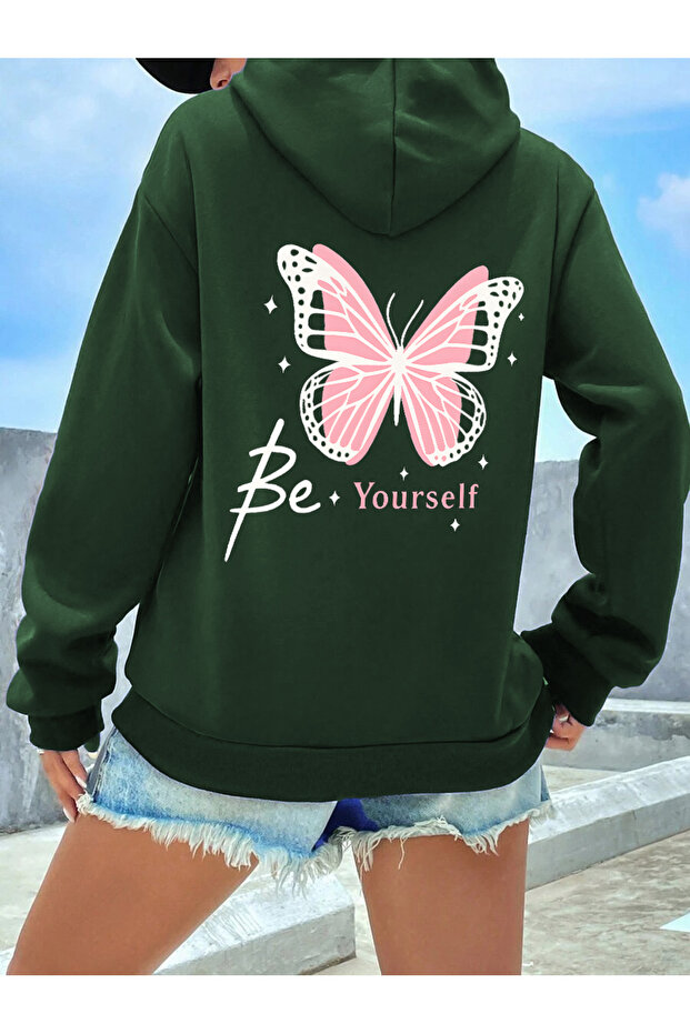 سويت شيرت كبير الحجم بتصميم مطبوع للجنسين من Be Your Self