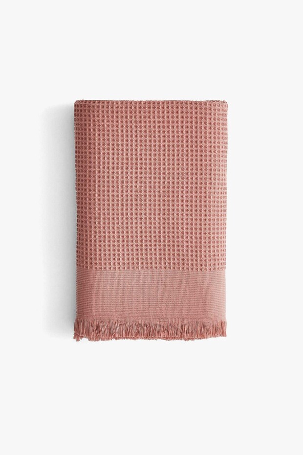 Anika Waffle Bath Towel Salmon 100X150