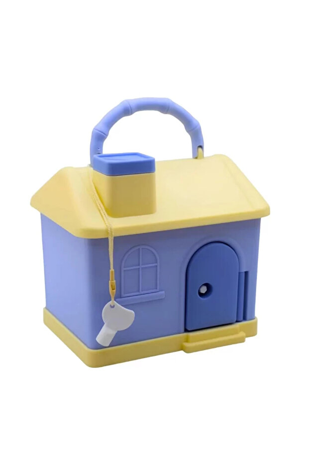 Plastic House Piggy Bank with Lock