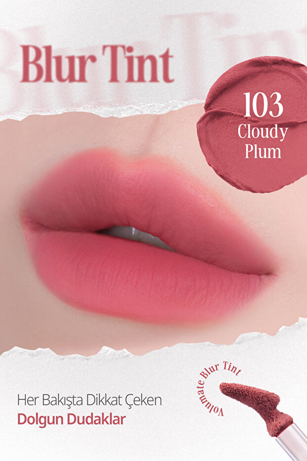 Blur Efekti Veren, Kadife Bitişli, Dolgunlaştırıcı Tint Volumate Blur Tint 103 Cloudy Plum - 3
