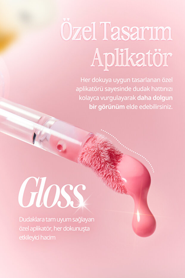 Pigmentli, Parlak Bitişli Dolgunlaştırıcı Lip Gloss Volumate Gloss 201 Honey Coating Peach - 7