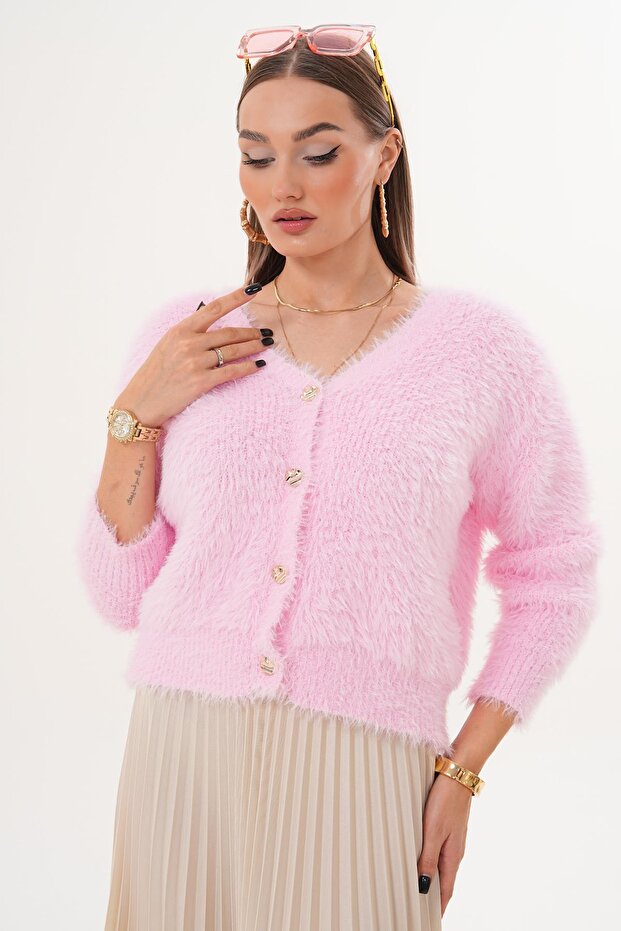 Kadın Sakallı Triko Örme Hırka 255131 - - 2