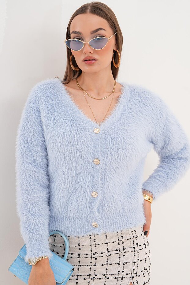 Kadın Sakallı Triko Örme Hırka 255131 - - 1