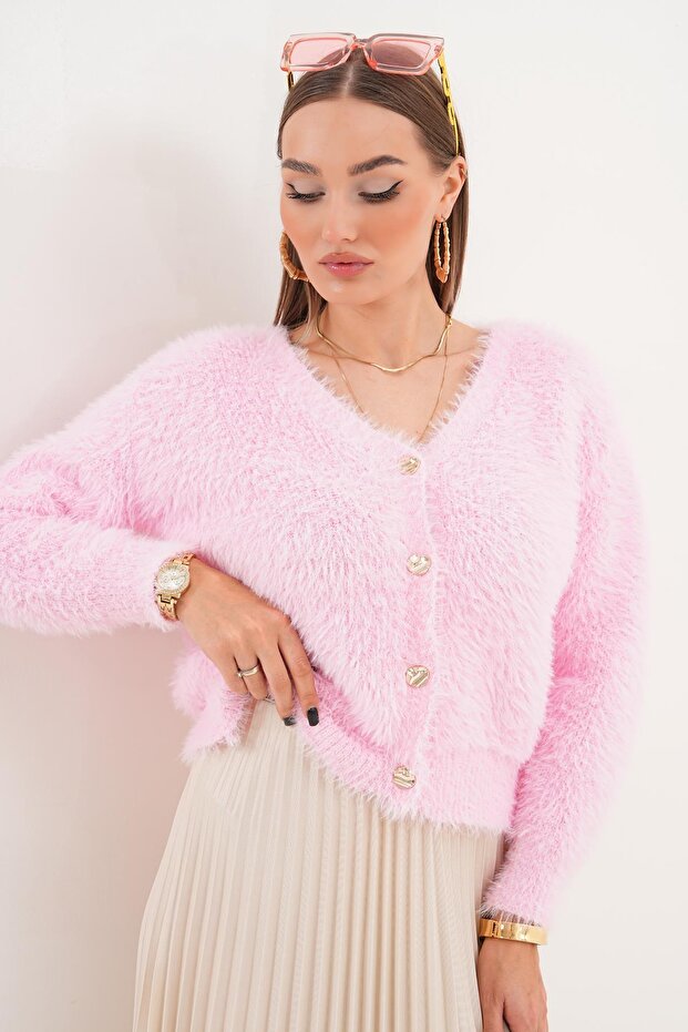 Kadın Sakallı Triko Örme Hırka 255131 - - 1