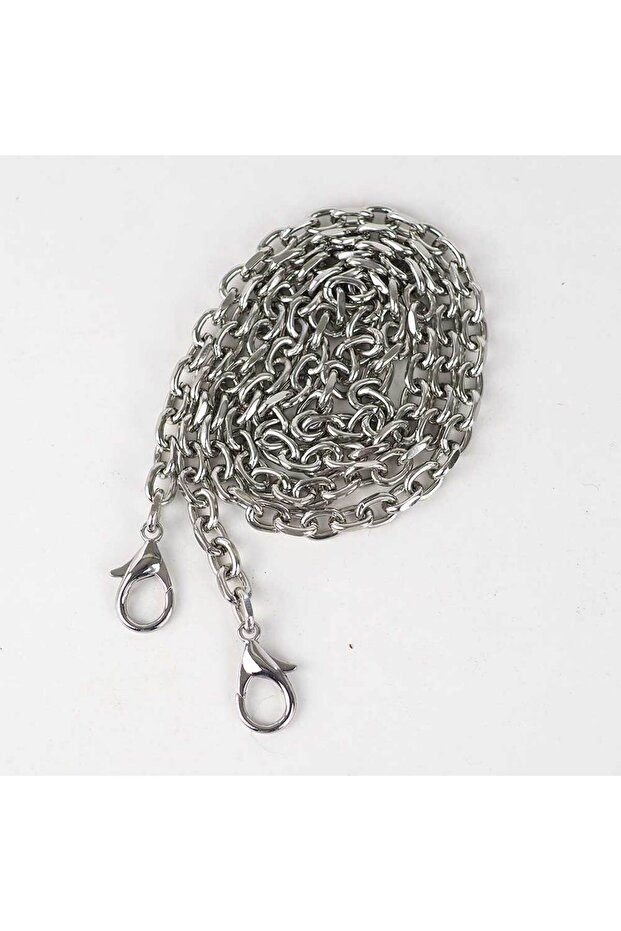 Narrow Baklava Bag Chain - Silver