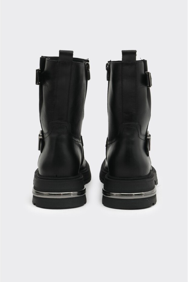 Hakiki Deri Fermuarlı Kadın Bot - 4