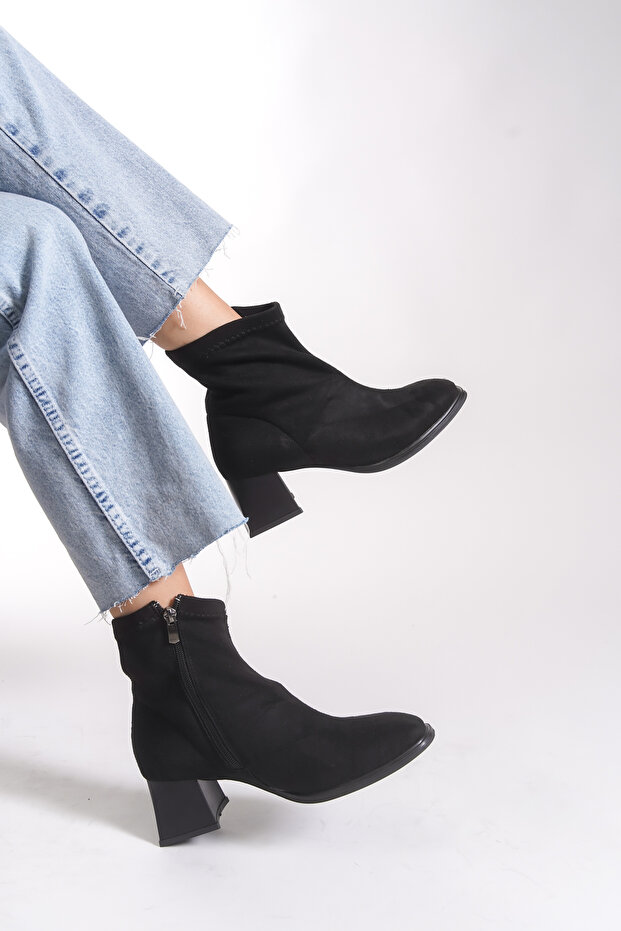 Ianphyra Kadın Bot 0012850 Siyah Süet - 3