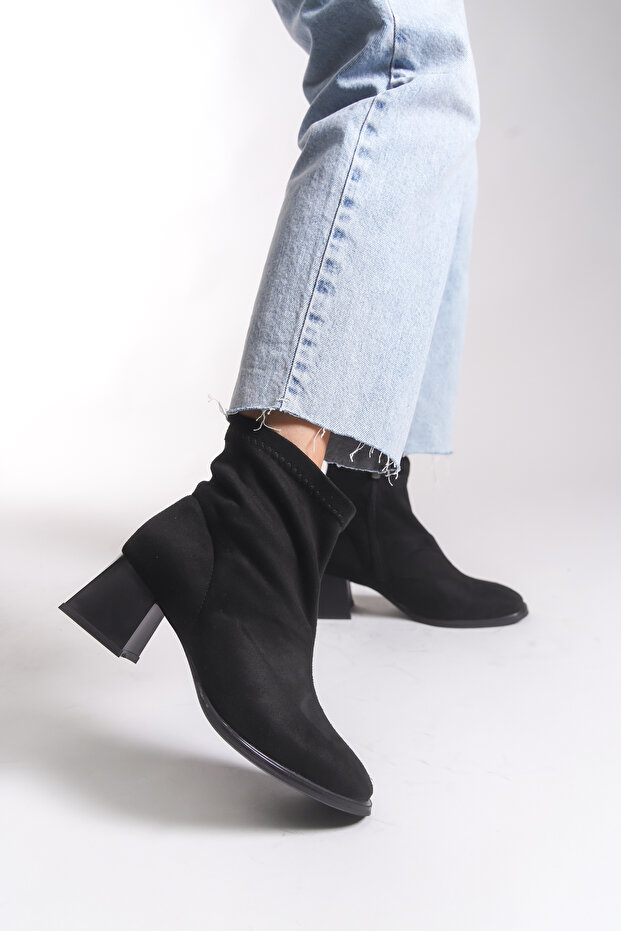 Ianphyra Kadın Bot 0012850 Siyah Süet - 1