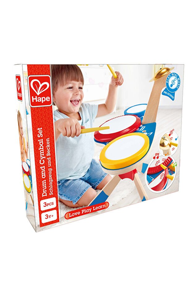 Wooden Drum & Cymbal Musical Set - 5