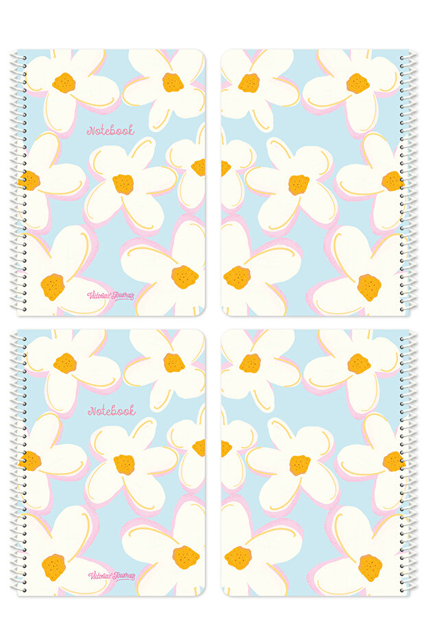 A4 Spiral School Notebook Set of 2 – Lined, Soft Touch Cover