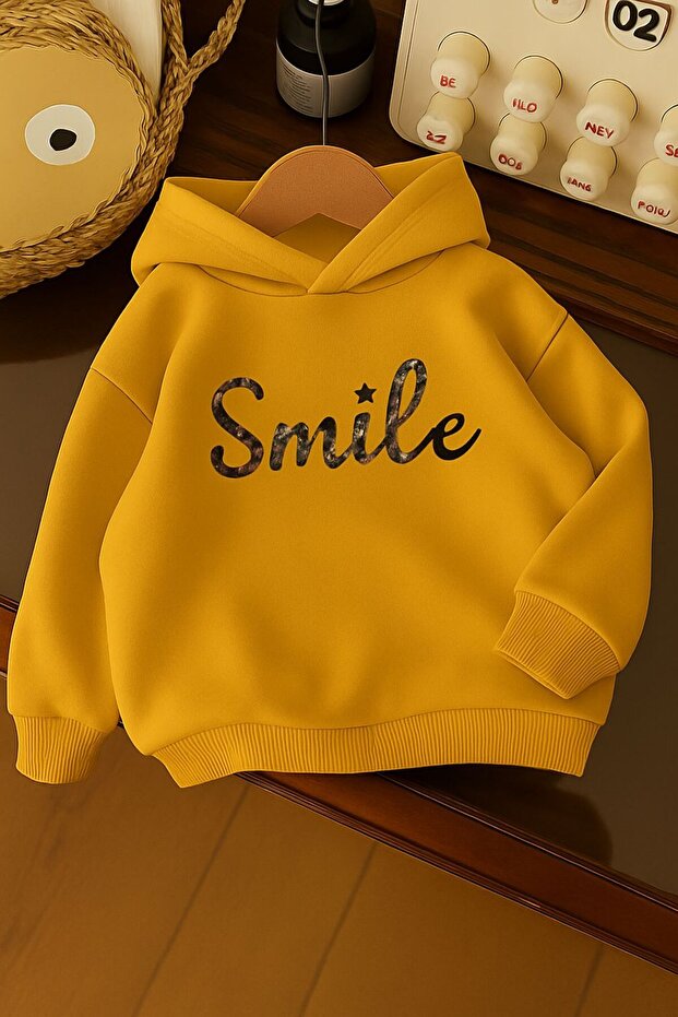 Smile Printed Unisex Hooded Children's Sweatshirt