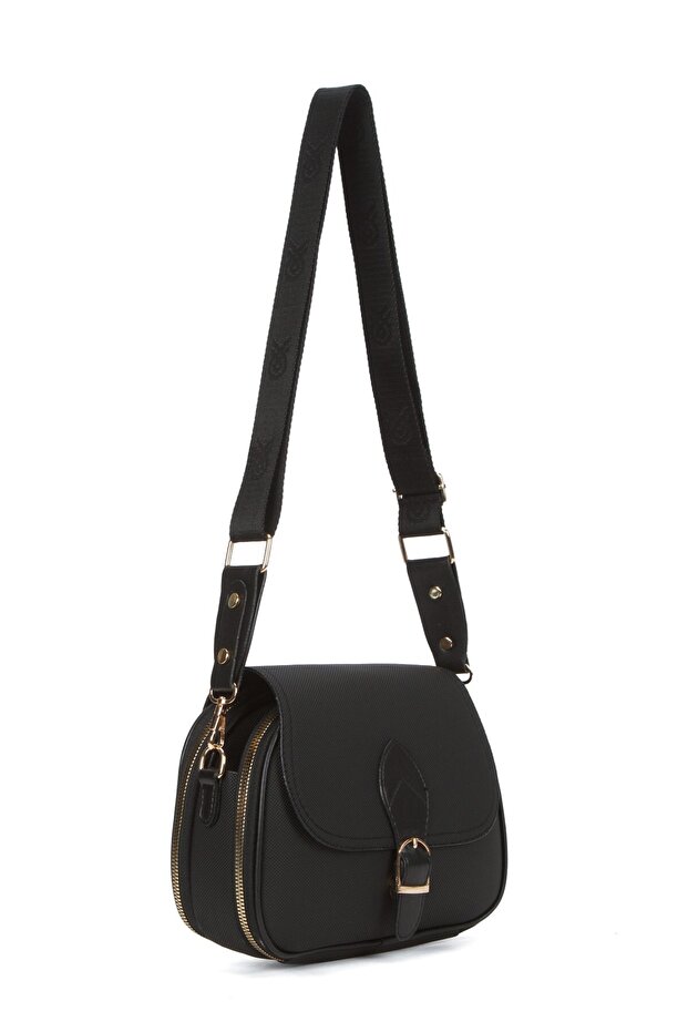 Women's Black Long Strap Cross Shoulder Bag