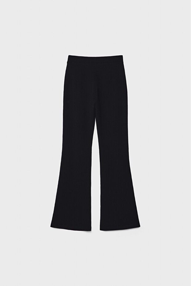 Düz Triko Ispanyol Paça Pantolon - 6