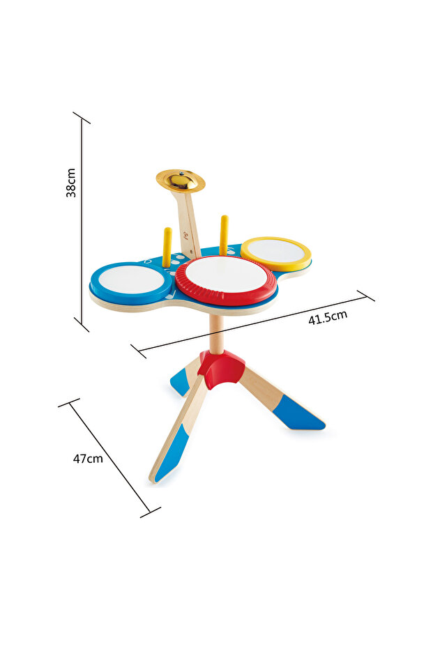 Wooden Drum & Cymbal Musical Set - 3