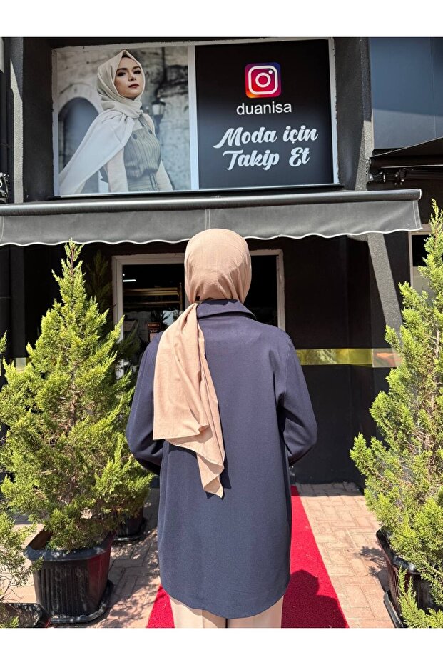 Tek Düğmeli Blazer Çelik Ceket W-6846 - 3