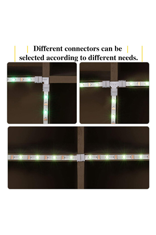 LED Strip Connector Solderless 3Pin 10mm L Shape T Shape LED Adapter Connector for WS2811 WS2812B SK - 6