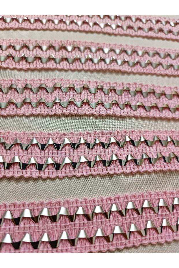 Pembe Gümüş Örme Şerit - 2