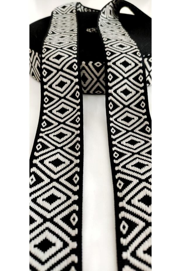 Black Cream Ethnic Ribbon