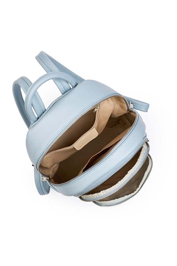 Alghero blue genuine leather backpack - 4