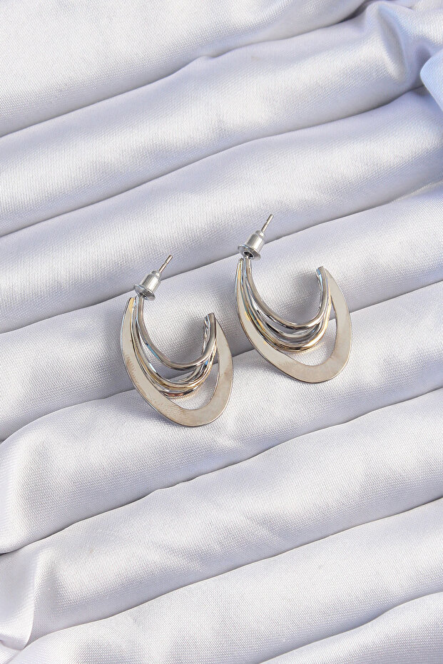 Brass Gold Silver Color Plain Plate Hoop Earrings -
