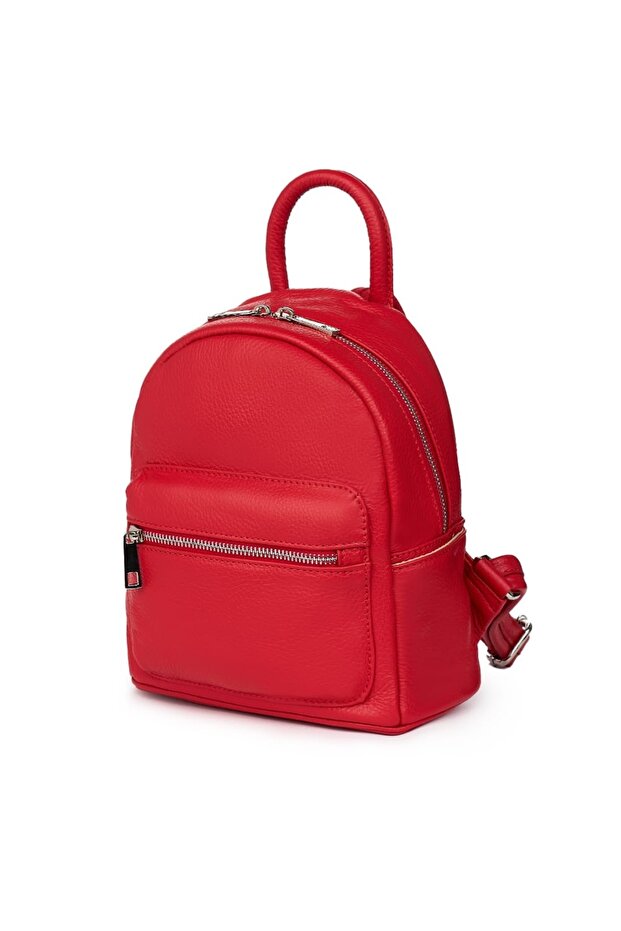 Rafael red leather mini backpack - 1