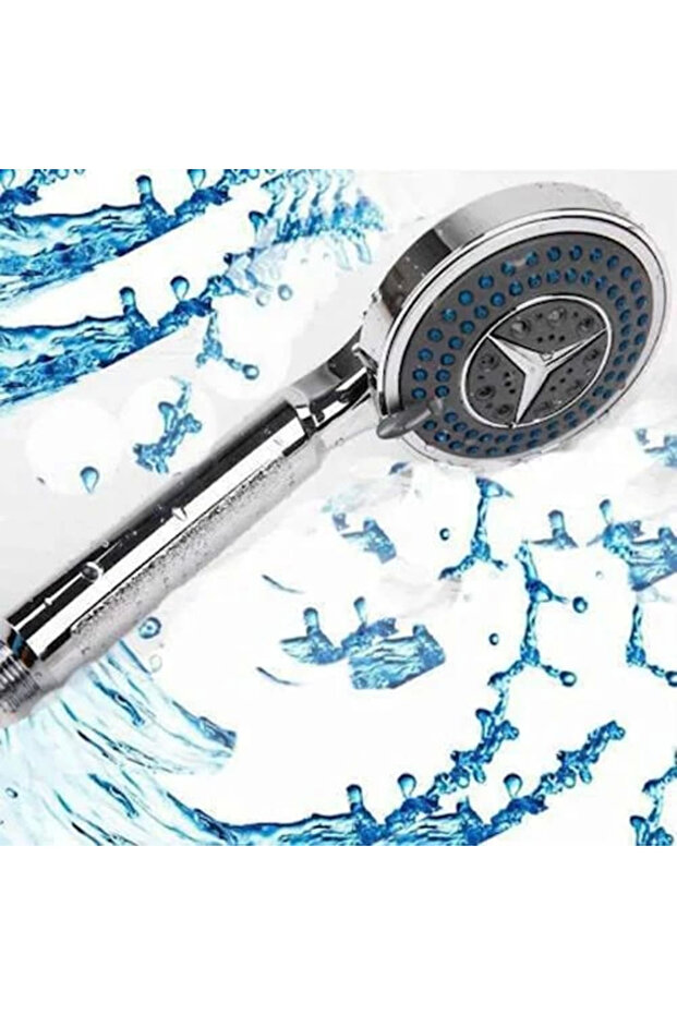 Mercedes Chrome Plated 3-Function Shower Head Sprinkler Fountain ()
