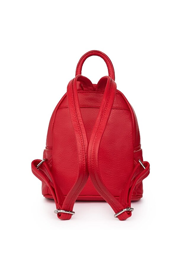 Rafael red leather mini backpack - 3