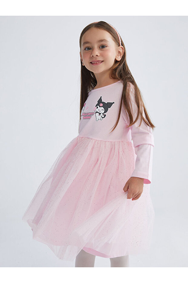 Shining Store'dan Işıltılı Seçimler | Hello Kitty Baskılı Kız Çocuk Elbise - 1