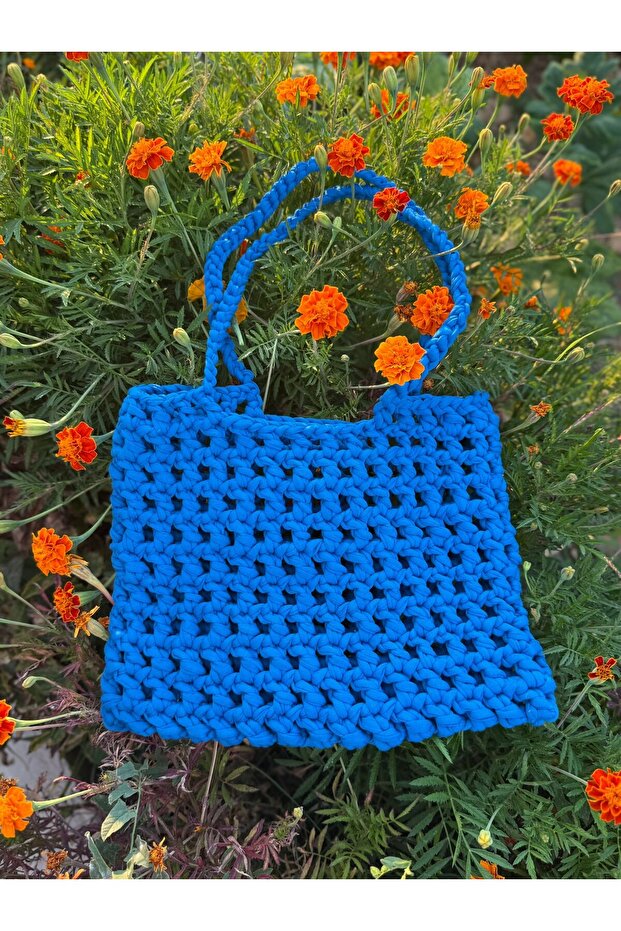 Handmade Combed Cotton Rope Shoulder Bag – No Snap Fasteners, Bohemian and Natural Design