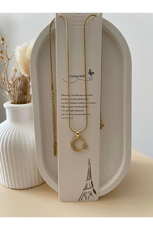 Çelik Ayyıldız Gold Kolye - 4