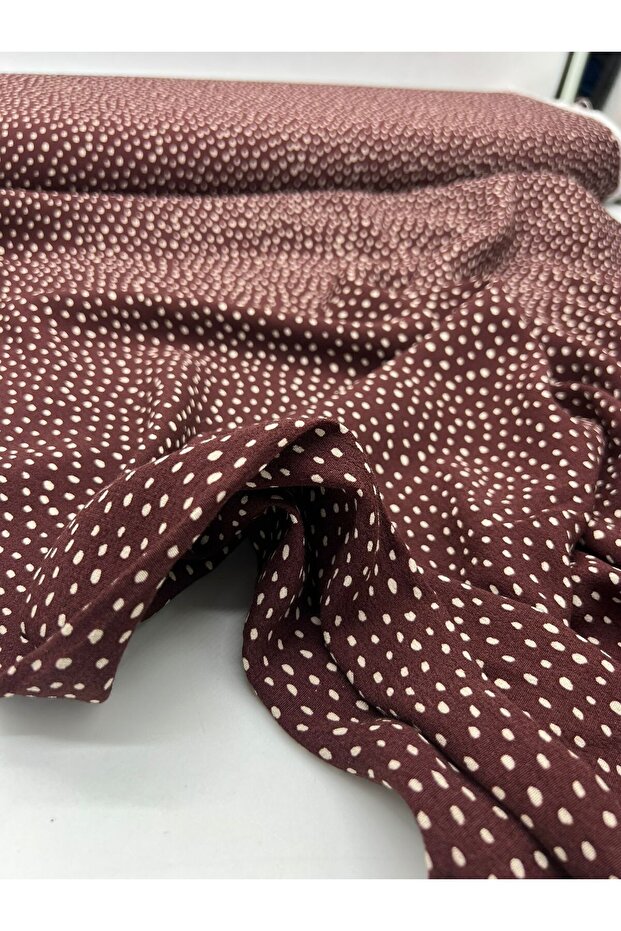 Moroccan Viscose Fabric (Width 145 cm) Is Flowy and Does Not Show Through. It Is Found in the Crepe Texture of Viscose Fabric. - 1