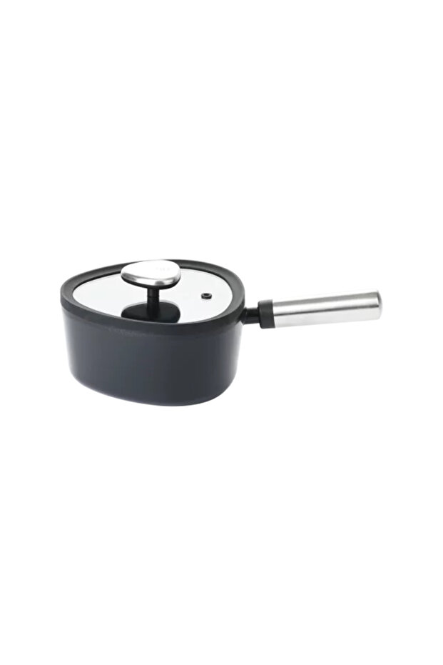 Apex Ceramic Black Casserole with Glass Lid 18 cm