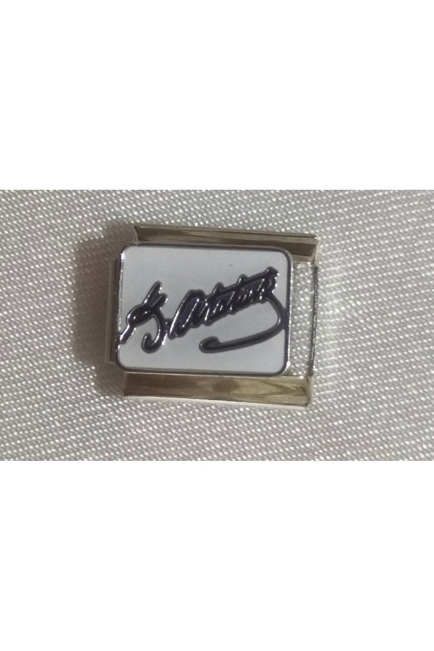 Ataturk's Signature Themed Charm – Colorful Design Compatible with Italian Bracelets