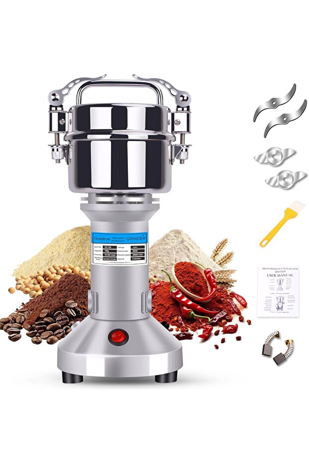 Grain Mill Grinder Spice Grinder Flour Mill High Speed Electric Stainless Steel Pulver