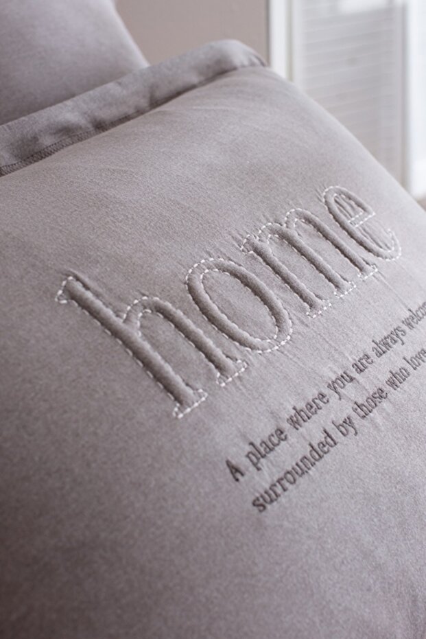 Yeni Sezon Bobigny Çift Kişilik Pamuklu SuperSoft Comforter Set - Antrasit - ANTRASİT - 7