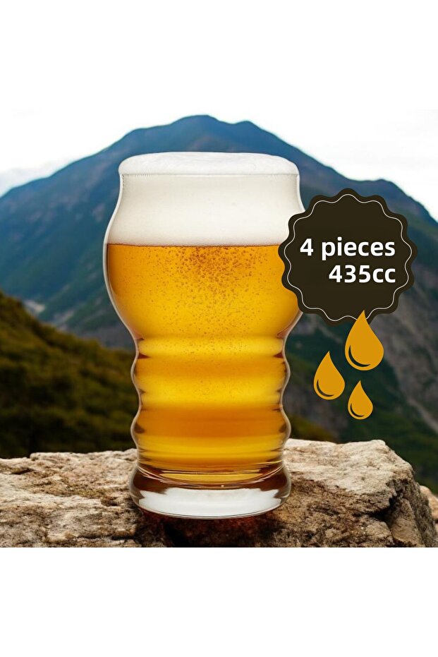 4-Pack Craft Lager Beer Glasses,420685,Craftbeer,435Cc,Soft Drink,Cold Coffee Glass