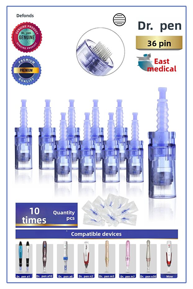 Dr Pen A6-A10-A1-N2-M5-M7-E30-Mym Compatible Needles 10 Pieces 36 Pin Original Dermapen Needle Cartridge