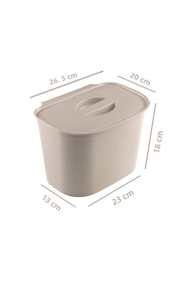 Functional Trash Can with Strap 6L - Can Be Hung on Cabinet Door Practical under Counter Trash Bin Cream - 3