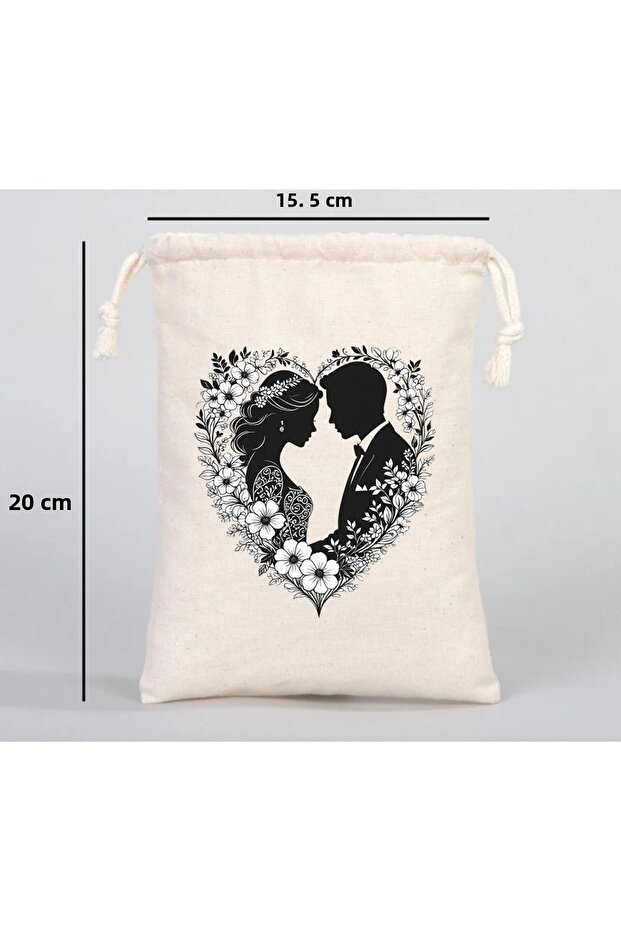 Bez Kese 15X20Cm Cloth Bag, Hand Bag, Henna, Wedding 10 Pieces Pouch Multi-Purpose Organization Pouch