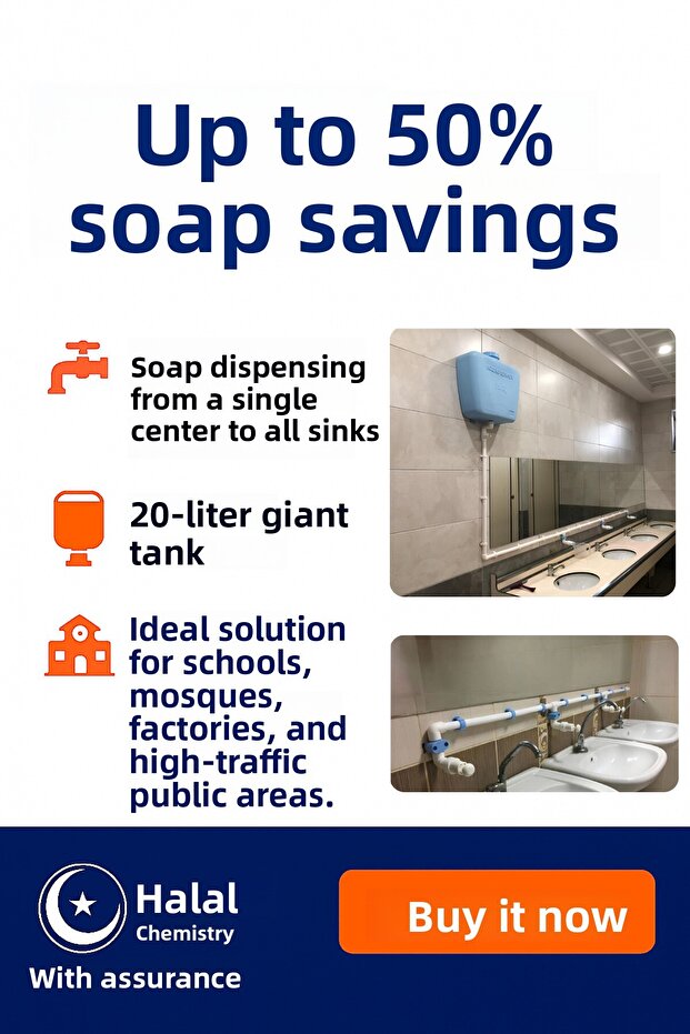 20 Lt 5 Tap Push Button Liquid Soap Dispenser with Central Storage – for School, Mosque and Bulk Use - 3