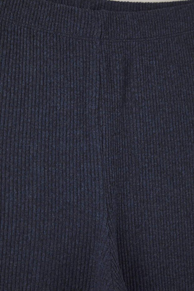 Indigo Flare Yüksek Bel İspanyol Paça Kaşkorse Örme Büyük Beden Pantolon TBBAW25AR00015 - 6
