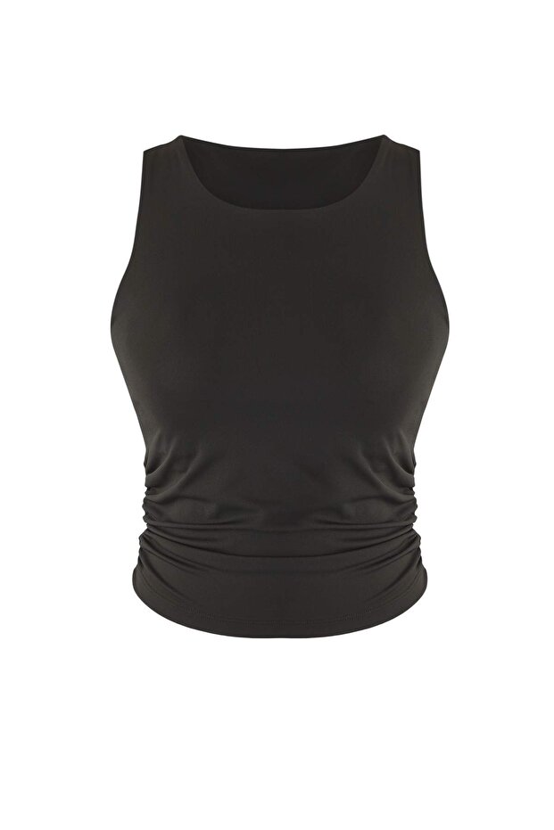 Siyah 2 Katlı Reflektör Baskılı Destekli/Şekillendirici Örme Spor Sütyeni THMAW26SS00010 - 8