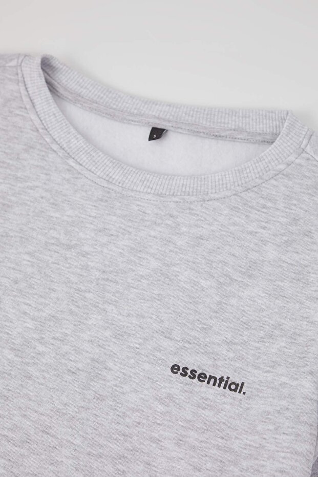 Grimelanj Regular Kesim Yazı Baskılı Sıcak Tutan Sweatshirt Eşofman Takım TMNAW24EM00004 - 8