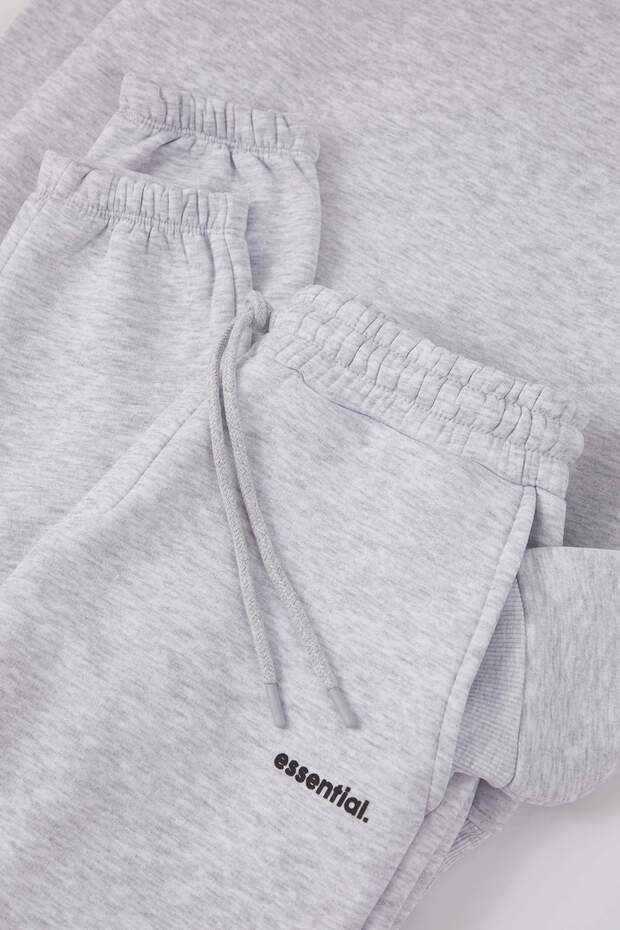 Grimelanj Regular Kesim Yazı Baskılı Sıcak Tutan Sweatshirt Eşofman Takım TMNAW24EM00004 - 7