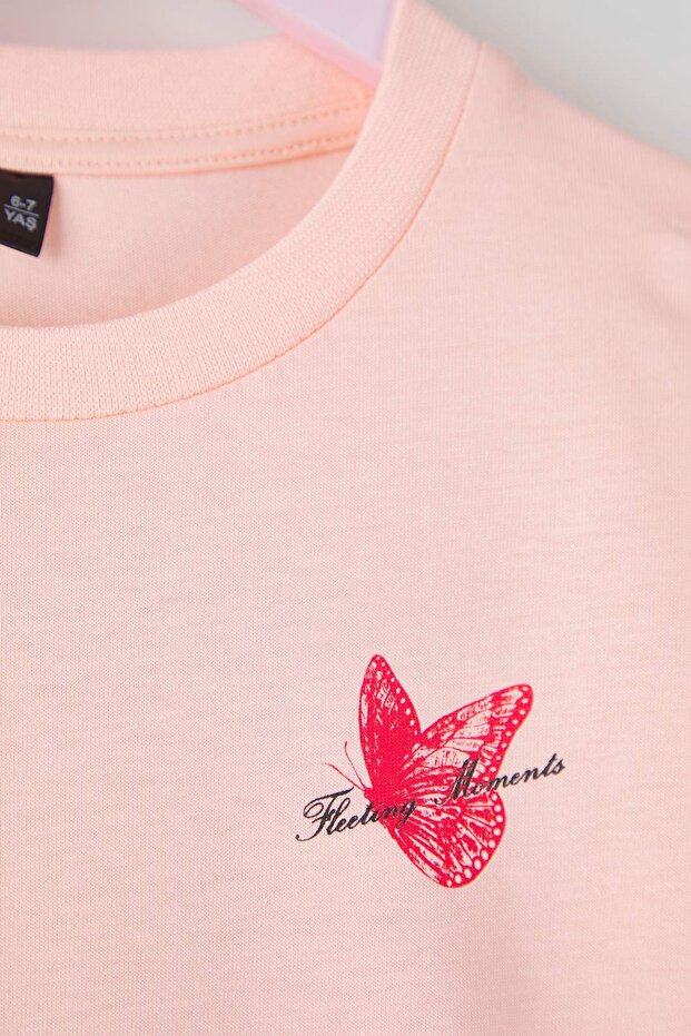 Açık Pembe 100% Pamuk Animal Baskılı Regular Kız Çocuk Örme T-Shirt TKDAW26TS00007 - 4