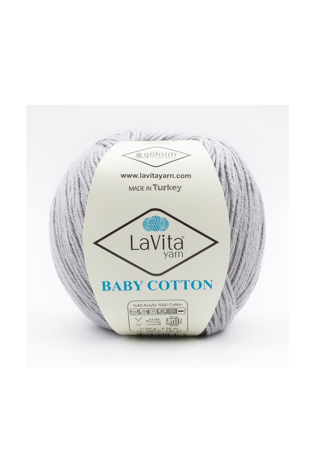 Baby Cotton Amigurumi and Hand Knitting Yarn 40% Acrylic 60% Cotton 50Gr (6002 Smoked Gray)