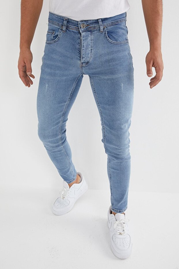 Men's Slim Fit Stretch Fabric Jeans Ice Blue
